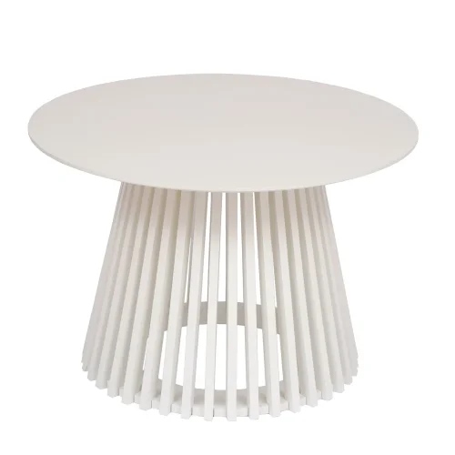 TAVOLINO DA SALOTTO ROTONDO IN LEGNO BIANCO Ø70 CM NEREA