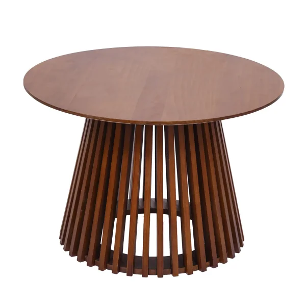 TAVOLINO RONDO IN LEGNO NOCE Ø70 CM NEREA