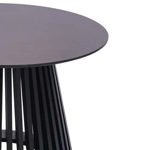 TAVOLINO BASSO TONDO IN LEGNO NERO Ø70 CM NEREA