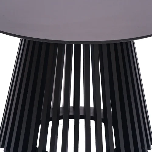 TAVOLINO BASSO TONDO IN LEGNO NERO Ø70 CM NEREA