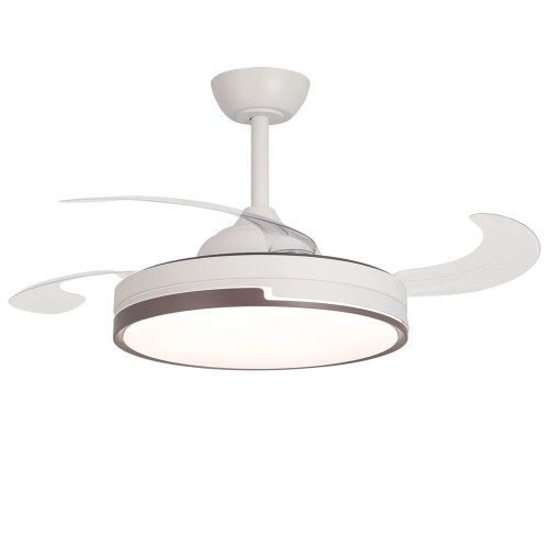 VENTILATORE DA SOFFITTO LED 38W REGOLABILE 4 PALE PIEGHEVOLI SKYLER