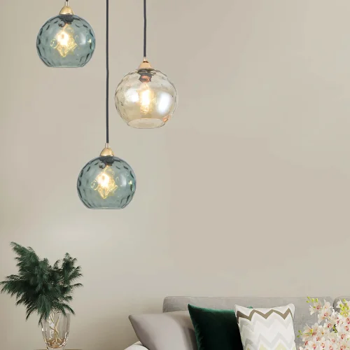 LAMPADARIO A SOSPENSIONE 1 LUCE TULIPANO AMBRA NERIUM