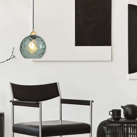 LAMPADARIO SOSPESO 1 LUCE CON PARALUME FUMÉ NERIUM 2