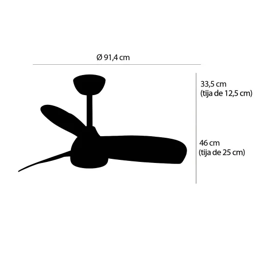 VENTILATORE DA SOFFITTO CON LUCE MOTORE DC SIERRA COLORE LEGNO CHIARO Ø 91,4 CM