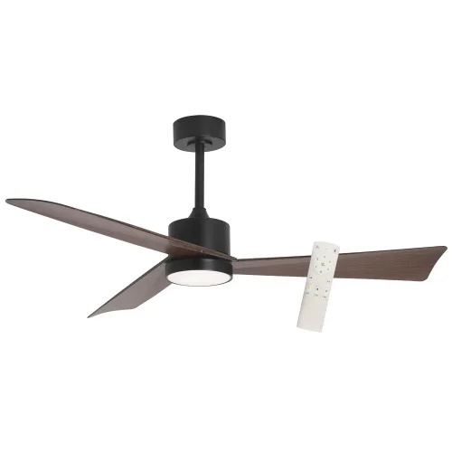 VENTILATORE DA SOFFITTO CON LUCE MOTORE DC BELIZE NERO/LEGNO NOCE Ø 135,2 CM