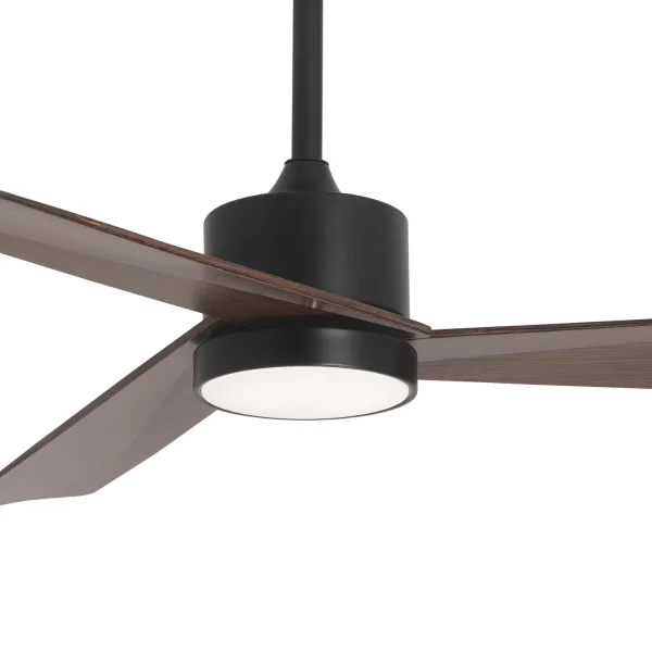VENTILATORE DA SOFFITTO CON LUCE MOTORE DC BELIZE NERO/LEGNO NOCE Ø 135,2 CM