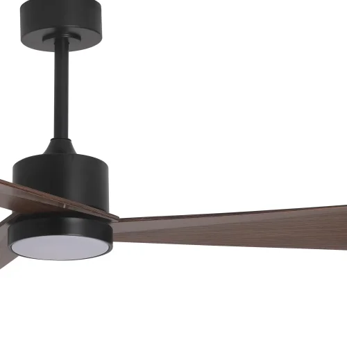 VENTILATORE DA SOFFITTO CON LUCE MOTORE DC BELIZE NERO/LEGNO NOCE Ø 135,2 CM