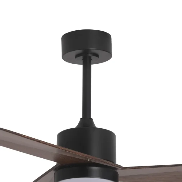VENTILATORE DA SOFFITTO CON LUCE MOTORE DC BELIZE NERO/LEGNO NOCE Ø 135,2 CM