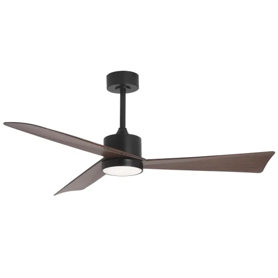 VENTILATORE DA SOFFITTO CON LUCE MOTORE DC BELIZE NERO/LEGNO NOCE Ø 135,2 CM