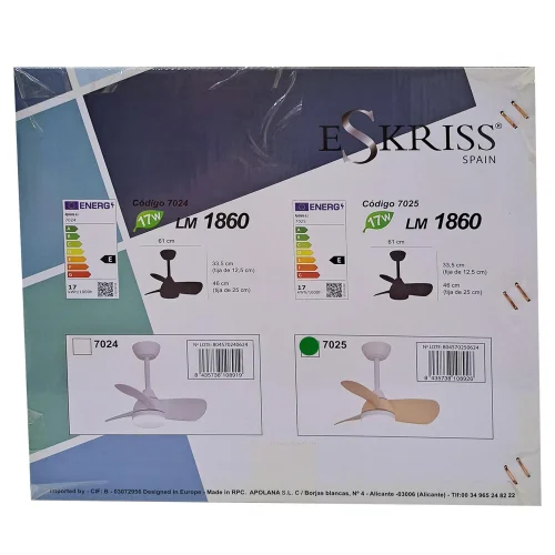 VENTILATORE A SOFFITTO LED 17W REGOLABILE MOTORE DC LEGNO CHIARO SIERRA