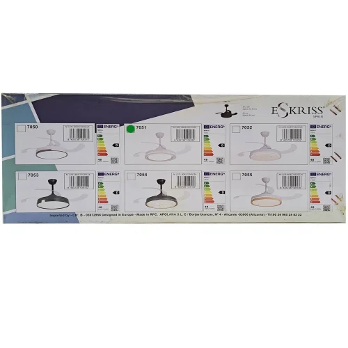 VENTILATORE A SOFFITTO LED 48W REGOLABILE CON 4 PALE PIEGHEVOLI HANOI