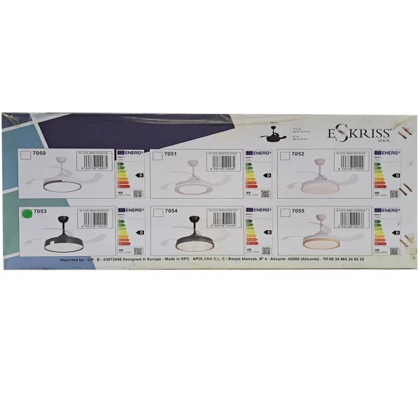 VENTILATORE A SOFFITTO LED 48W REGOLABILE 4 PALE PLIABILI NASHVILLE