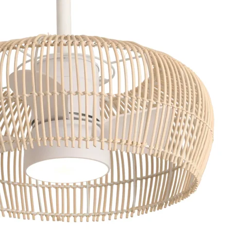 VENTILATORE DA SOFFITTO LED 18W 3000-6000K CON SCHERMO IN RATTAN CHIARO MAUI VENTILATORE DA SOFFITTO LED 18W 3000-6000K CON SCHERMO IN RATTAN CHIARO MAUI
