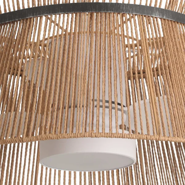 VENTILATORE DA SOFFITTO LED 18W 3000-6000K CON SCHERMO IN FILO DI CORDA MAKENA VENTILATORE DA SOFFITTO LED 18W 3000-6000K CON SCHERMO IN FILO DI CORDA MAKENA