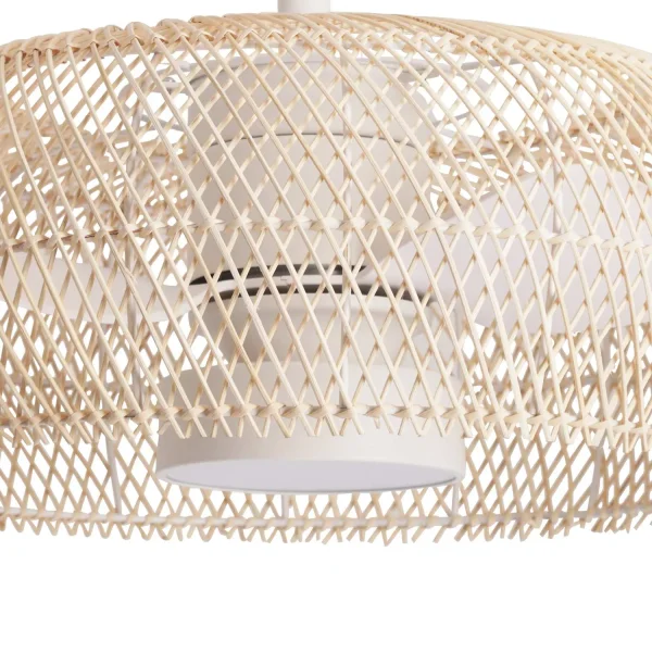VENTILATORE DA SOFFITTO LED 18W 3000-6000K SCHERMO IN RATAN NATURALE KOLOA VENTILATORE DA SOFFITTO LED 18W 3000-6000K SCHERMO IN RATAN NATURALE KOLOA