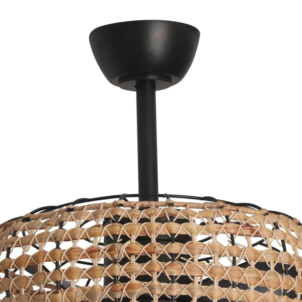 VENTILATORE DA SOFFITTO LED 18W 3000-6000K SCHERMO IN RATAN NOIR WAIKIKI VENTILATORE DA SOFFITTO LED 18W 3000-6000K SCHERMO IN RATAN NOIR WAIKIKI