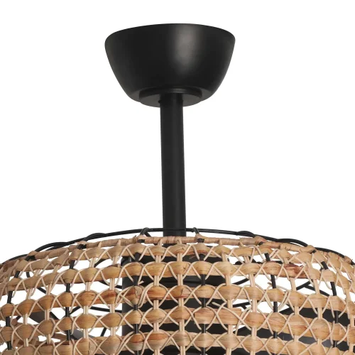 VENTILATORE DA SOFFITTO LED 18W 3000-6000K SCHERMO IN RATAN NOIR WAIKIKI VENTILATORE DA SOFFITTO LED 18W 3000-6000K SCHERMO IN RATAN NOIR WAIKIKI