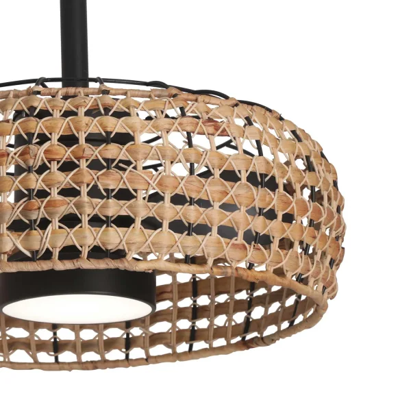 VENTILATORE DA SOFFITTO LED 18W 3000-6000K SCHERMO IN RATAN NOIR WAIKIKI VENTILATORE DA SOFFITTO LED 18W 3000-6000K SCHERMO IN RATAN NOIR WAIKIKI