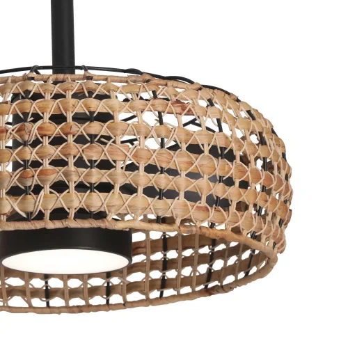 VENTILATORE DA SOFFITTO LED 18W 3000-6000K SCHERMO IN RATAN NOIR WAIKIKI VENTILATORE DA SOFFITTO LED 18W 3000-6000K SCHERMO IN RATAN NOIR WAIKIKI