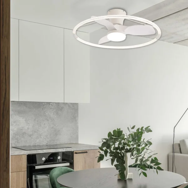 VENTILATORE DA SOFFITTO STILE PLAFONIERA LED 40W 3000-6000K 3 PALE BIANCO PIETRO VENTILATORE DA SOFFITTO STILE PLAFONIERA LED 40W 3000-6000K 3 PALE BIANCO PIETRO