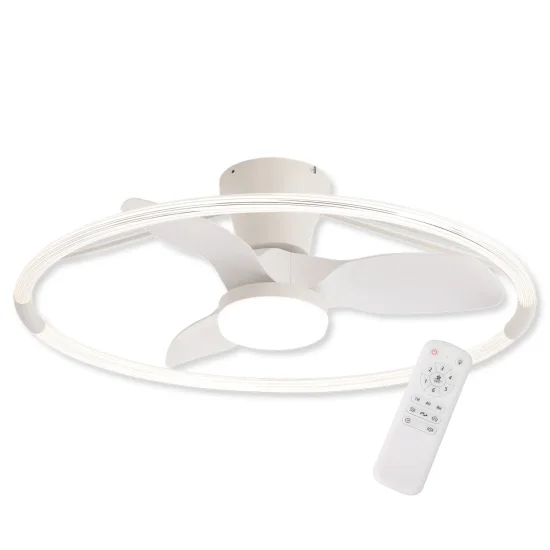 VENTILATORE DA SOFFITTO STILE PLAFONIERA LED 40W 3000-6000K 3 PALE BIANCO PIETRO