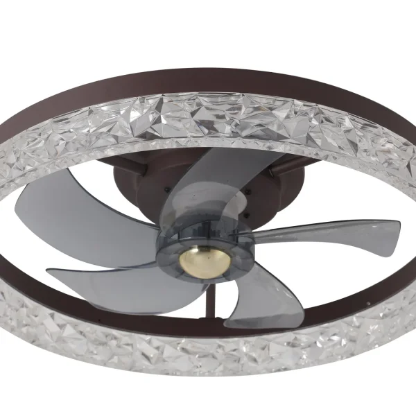 VENTILATORE DA SOFFITTO STILE PLAFONIERA LED 30W 3000-6000K 5 PALE NERO ROCHELLE VENTILATORE DA SOFFITTO STILE PLAFONIERA LED 30W 3000-6000K 5 PALE NERO ROCHELLE