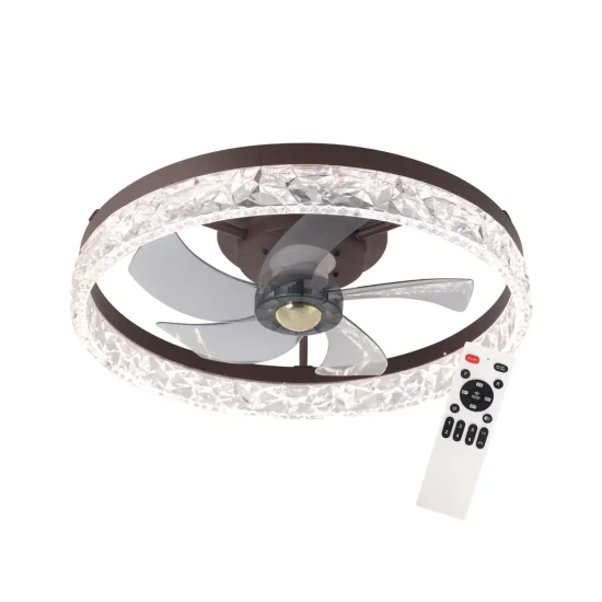 VENTILATORE DA SOFFITTO STILE PLAFONIERA LED 30W 3000-6000K 5 PALE NERO ROCHELLE