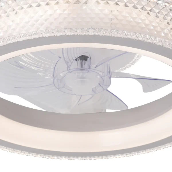 VENTILATORE DA SOFFITTO STILE PLAFONIERA LED 48W 3000-6000K 5 PALE BIANCO GLIMMER VENTILATORE DA SOFFITTO STILE PLAFONIERA LED 48W 3000-6000K 5 PALE BIANCO GLIMMER