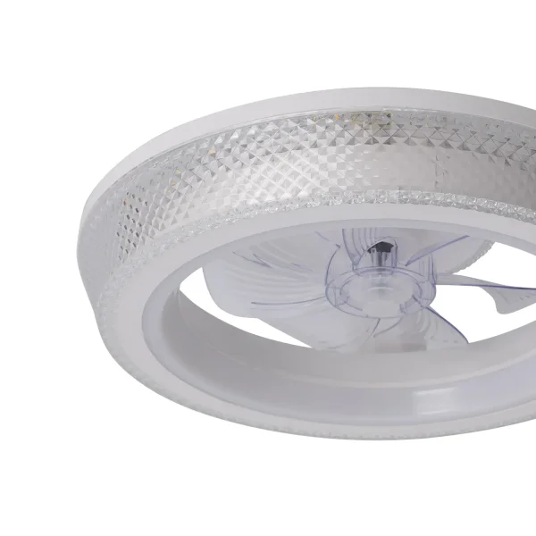 VENTILATORE DA SOFFITTO STILE PLAFONIERA LED 48W 3000-6000K 5 PALE BIANCO GLIMMER VENTILATORE DA SOFFITTO STILE PLAFONIERA LED 48W 3000-6000K 5 PALE BIANCO GLIMMER