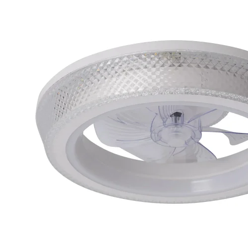 VENTILATORE DA SOFFITTO STILE PLAFONIERA LED 48W 3000-6000K 5 PALE BIANCO GLIMMER VENTILATORE DA SOFFITTO STILE PLAFONIERA LED 48W 3000-6000K 5 PALE BIANCO GLIMMER