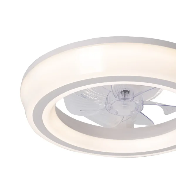 VENTILATORE DA SOFFITTO STILE PLAFONIERA LED 48W 3000-6000K 5 PALE BIANCO CLARISSE VENTILATORE DA SOFFITTO STILE PLAFONIERA LED 48W 3000-6000K 5 PALE BIANCO CLARISSE
