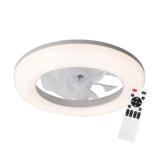VENTILATORE DA SOFFITTO STILE PLAFONIERA LED 48W 3000-6000K 5 PALE BIANCO ELYSIAN