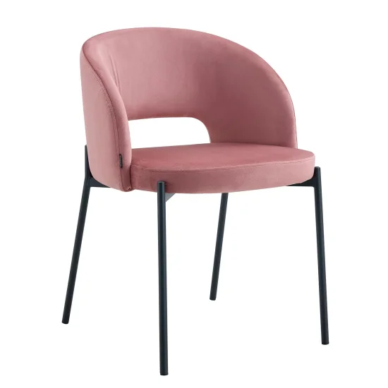 SEDIA IMBOTTITA VELLUTO ROSA CLOTILDE 2