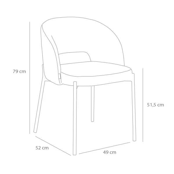 SEDIA IMBOTTITA GRIGIA CLOTILDE