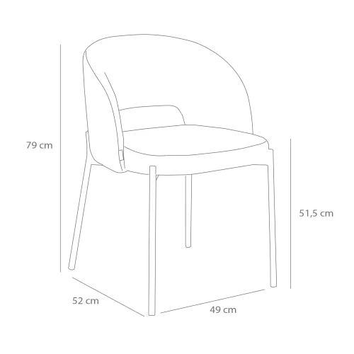 SEDIA IMBOTTITA GRIGIA CLOTILDE