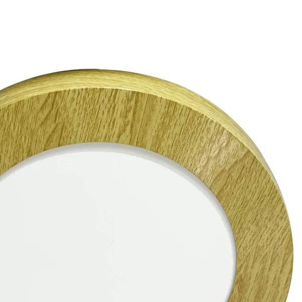 DOWNLIGHT LED DA SUPERFICIE CIRCOLARE 6W 3000K-6000K Ø 12 CM COLORE LEGNO