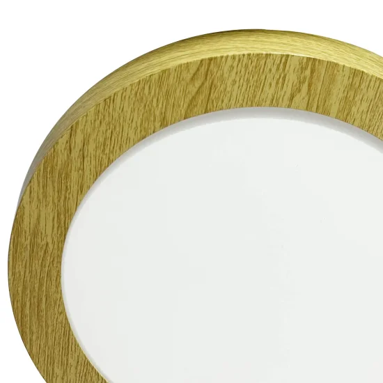 DOWNLIGHT LED DA SUPERFICIE CIRCOLARE 18W 3000K-6000K Ø 22 CM COLORE LEGNO 2
