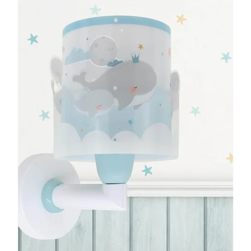 APPLIQUE MURALE INFANTILE WHALE DREAMS BLU
