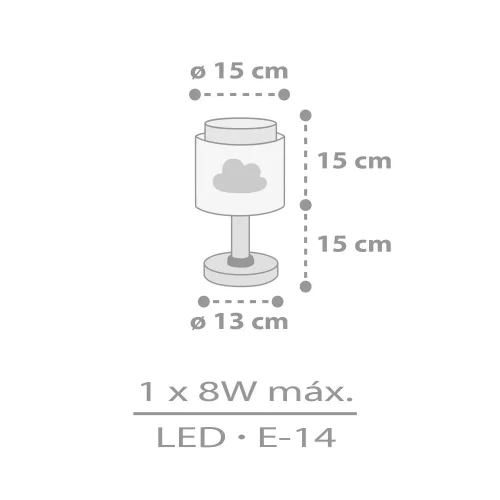 LAMPADA DA TAVOLO PER BAMBINI NUVOLA GRIGIA