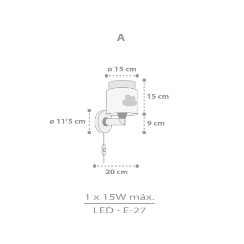 APPLIQUE MURALE PER BAMBINI NUVOLETTA GRIGIA APPLIQUE MURALE PER BAMBINI NUVOLETTA GRIGIA