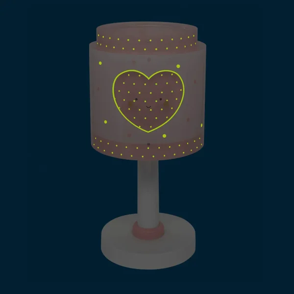 LAMPADA DA TAVOLO BAMBINI CUORE ROSA