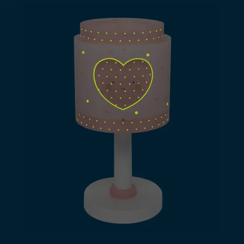 LAMPADA DA TAVOLO BAMBINI CUORE ROSA