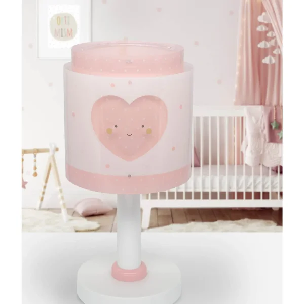 LAMPADA DA TAVOLO BAMBINI CUORE ROSA