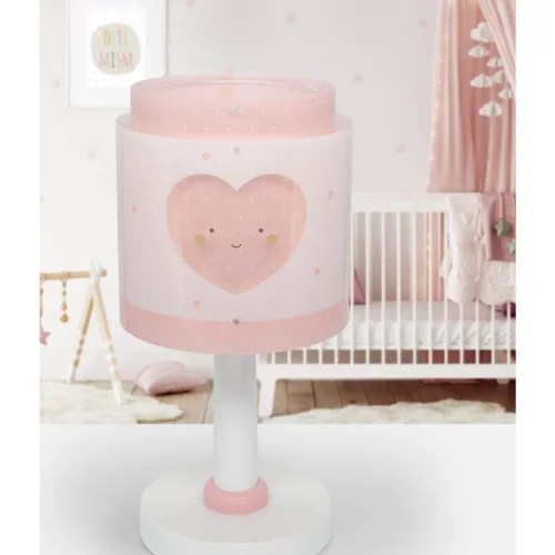 LAMPADA DA TAVOLO BAMBINI CUORE ROSA