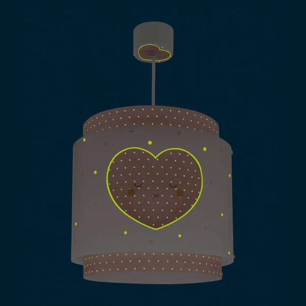 LAMPADARIO DA SOFFITTO PER BAMBINI CUORE ROSA
