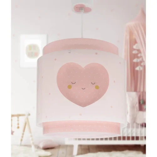 LAMPADARIO DA SOFFITTO PER BAMBINI CUORE ROSA