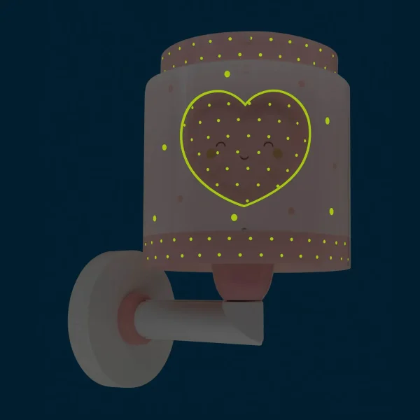 APPLIQUE DA PARETE PER BAMBINI CUORE ROSA APPLIQUE DA PARETE PER BAMBINI CUORE ROSA