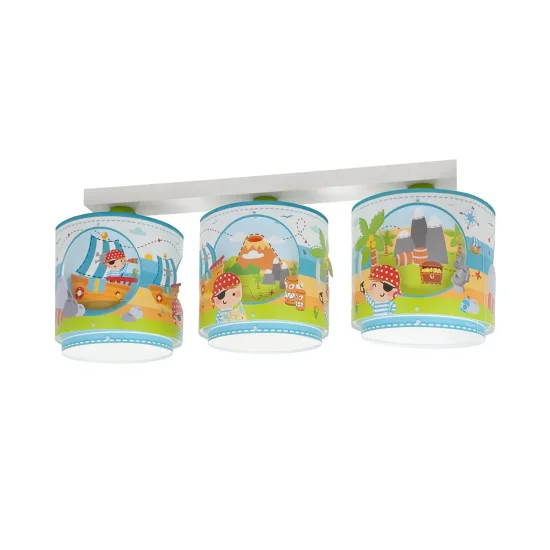 PLAFONNIERE PER BAMBINI 3 LUCI ISOLA PIRATA