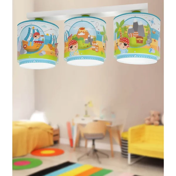 PLAFONNIERE PER BAMBINI 3 LUCI ISOLA PIRATA PLAFONNIERE PER BAMBINI 3 LUCI ISOLA PIRATA