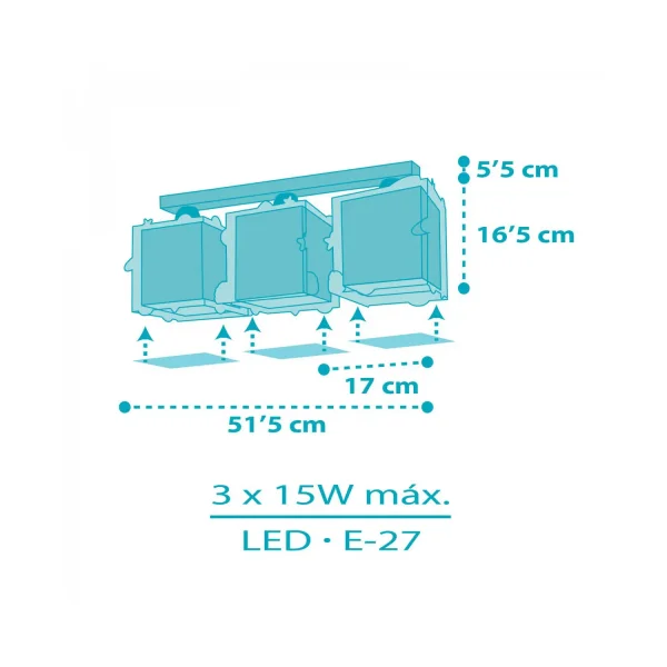 PLAFONIERE 3 LUCI BAMBINO RAZZO